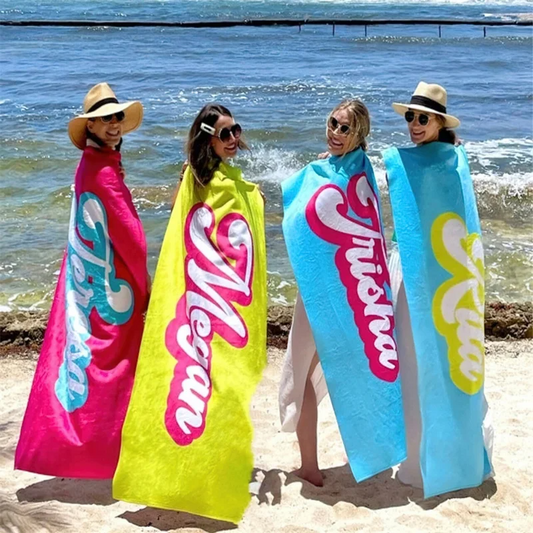 RETRO Style Personalized Beach Towel