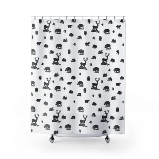 black and white shower curtain