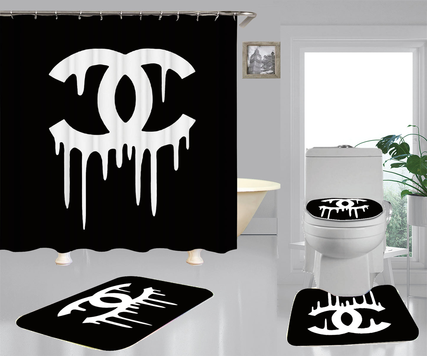 chanel shower curtain