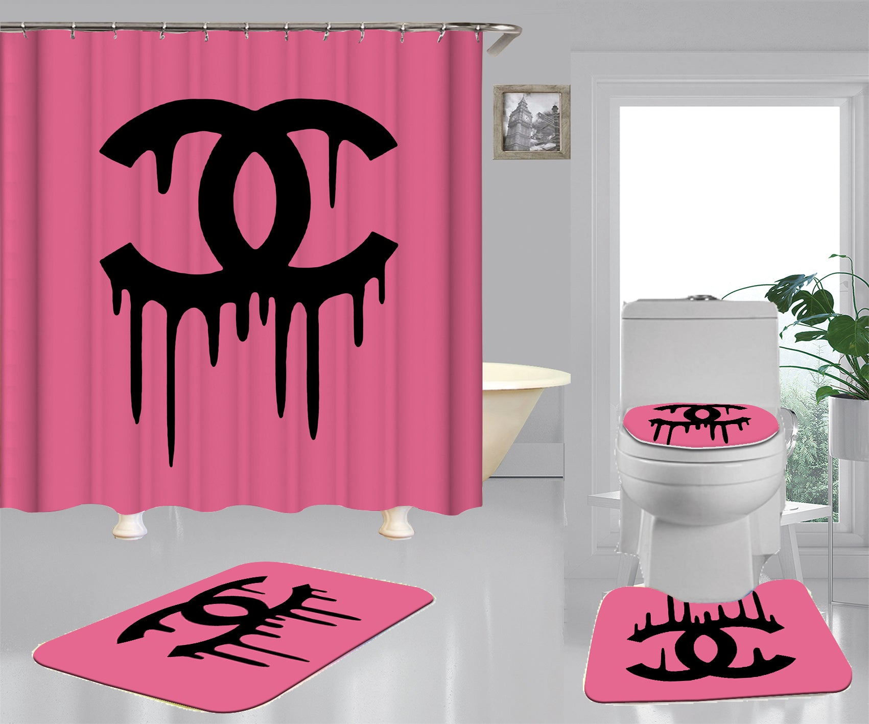 chanel shower curtain