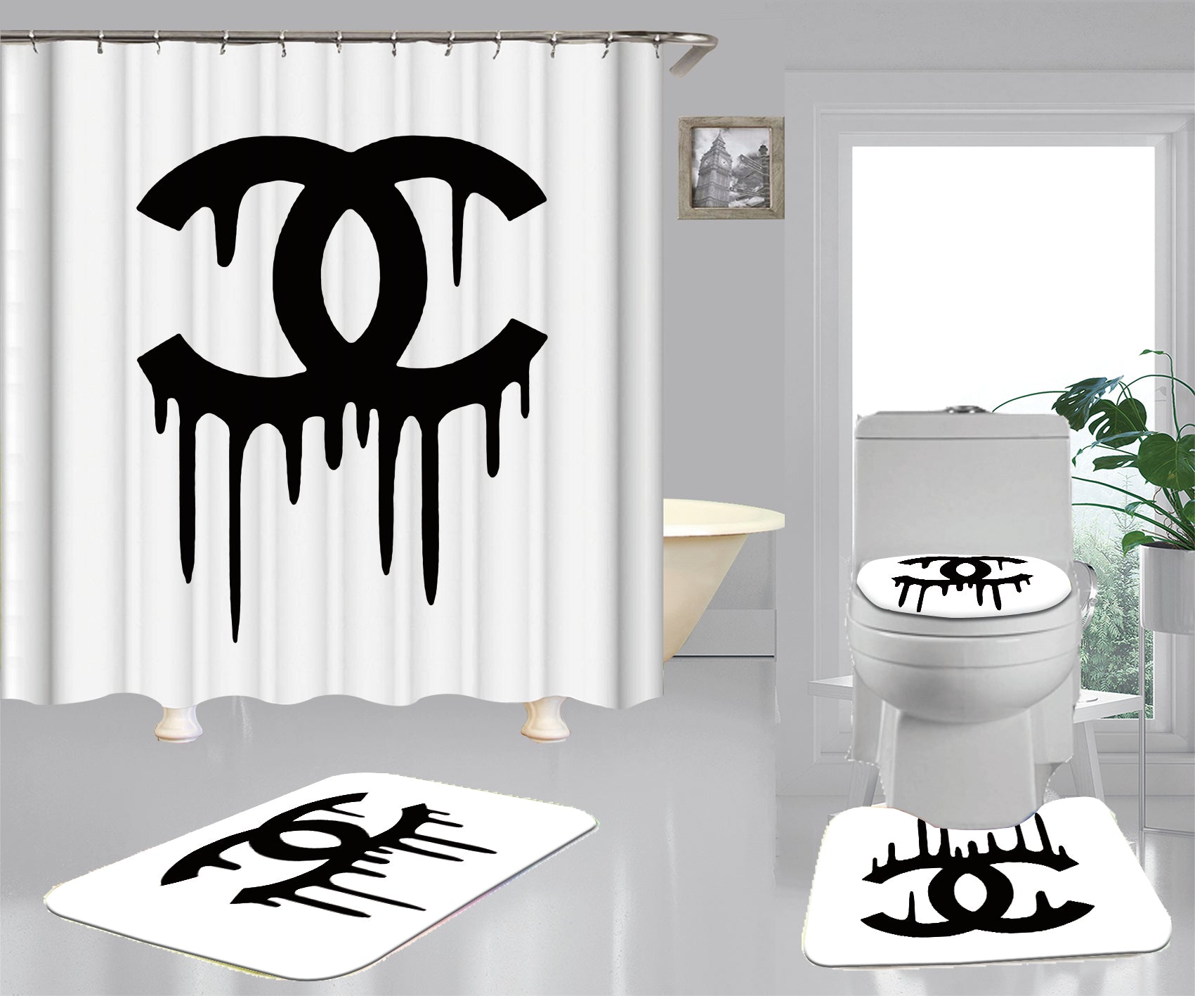 chanel shower curtain