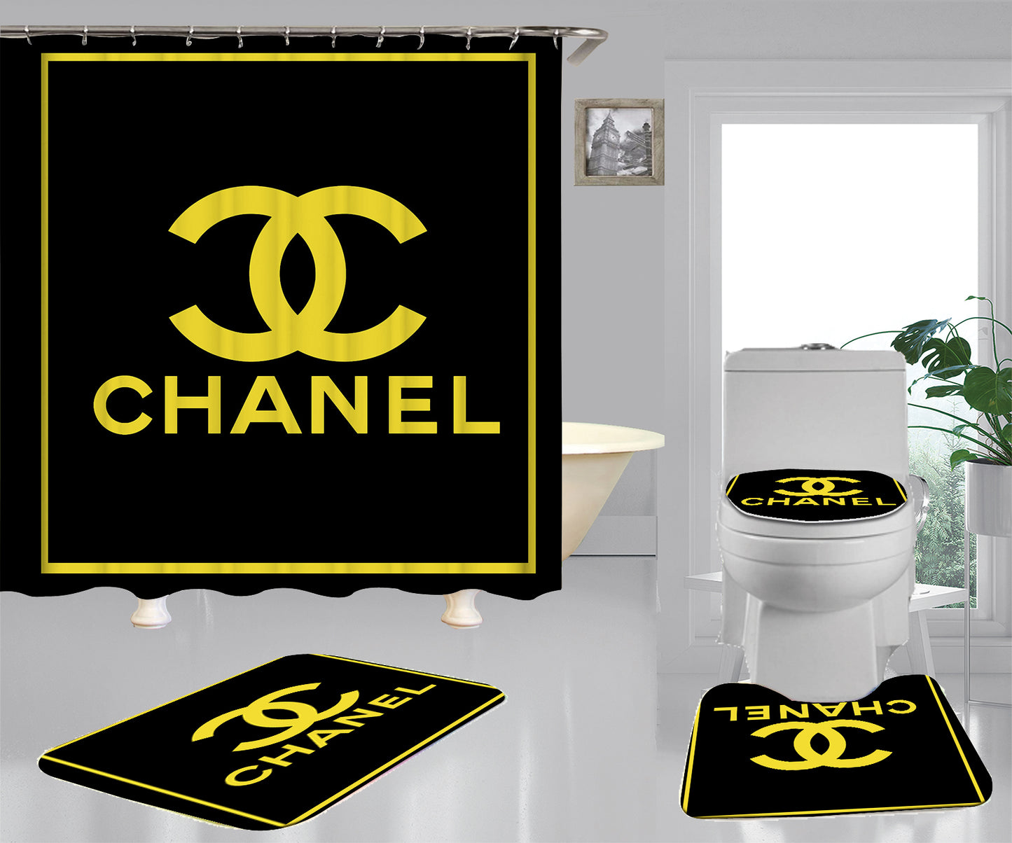 chanel shower curtain