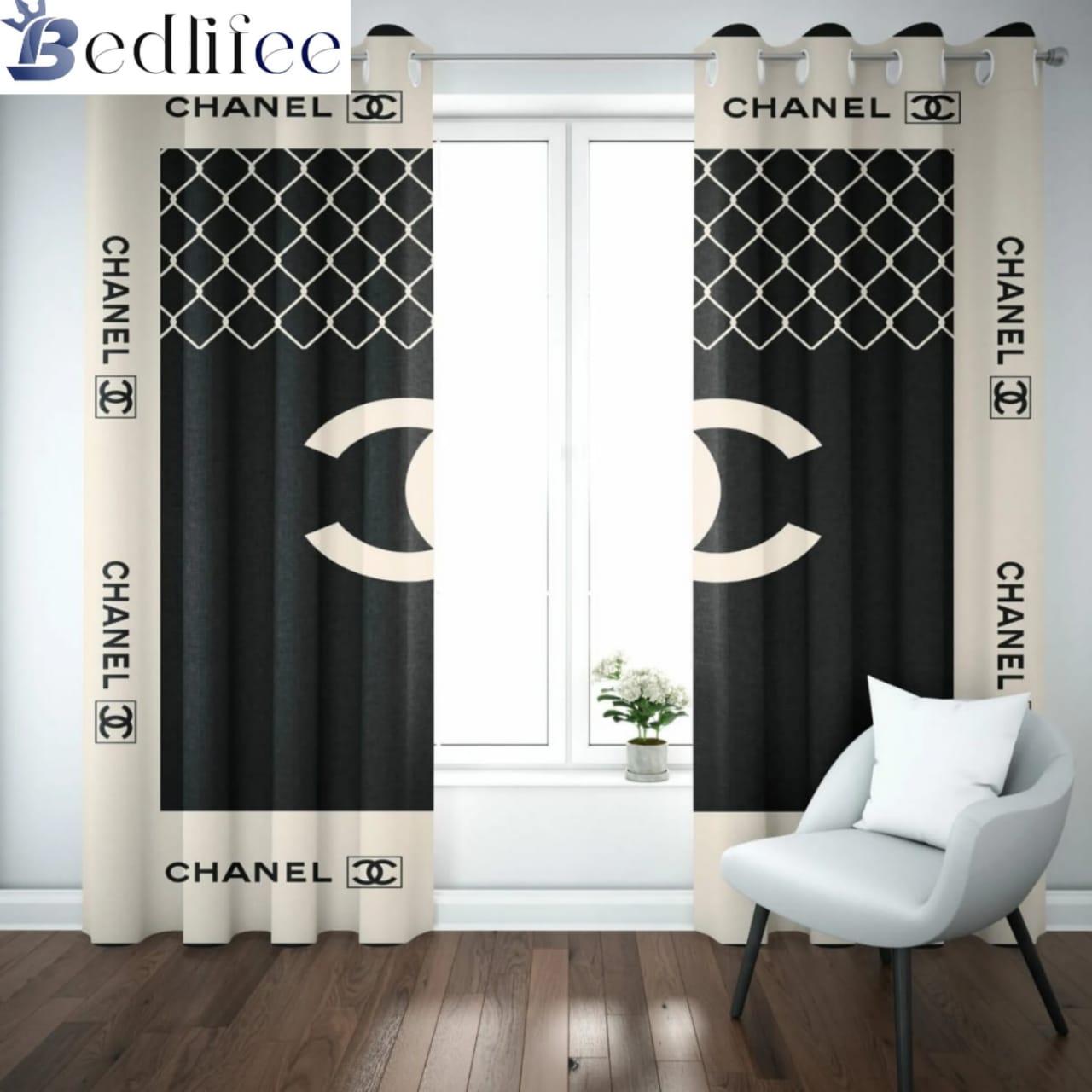 Chanel windows curtains