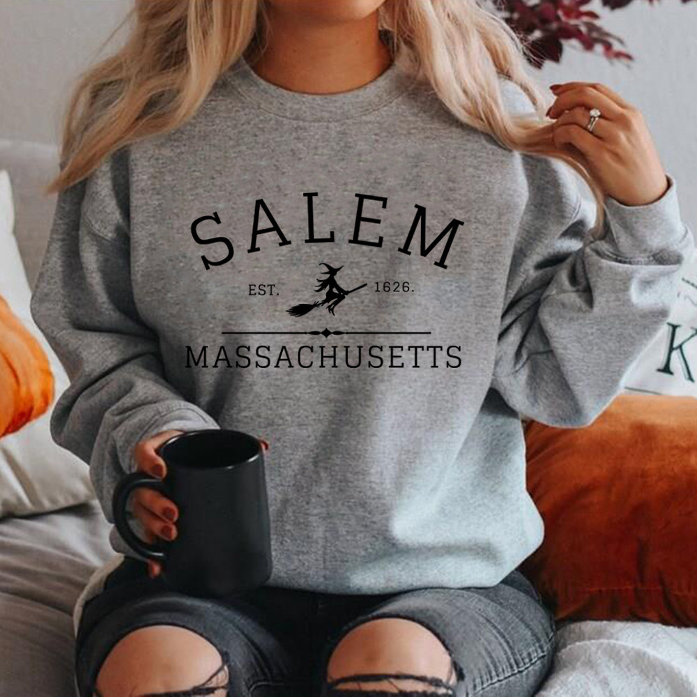 Salem Massachusetts Crewneck Halloween Sweatshirt Salem Witch