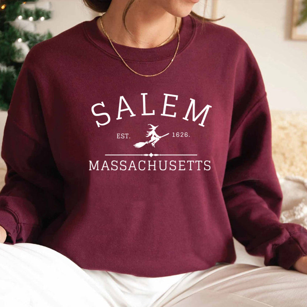 Salem Massachusetts Crewneck Halloween Sweatshirt Salem Witch