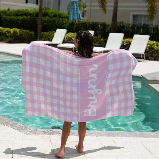 Personalized Beach Towel with Name in Colorful