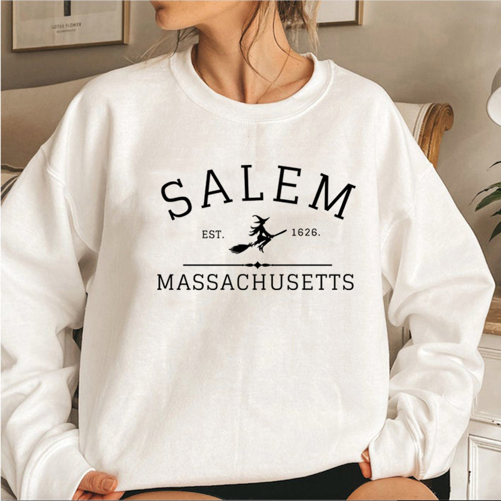 Salem Massachusetts Crewneck Halloween Sweatshirt Salem Witch