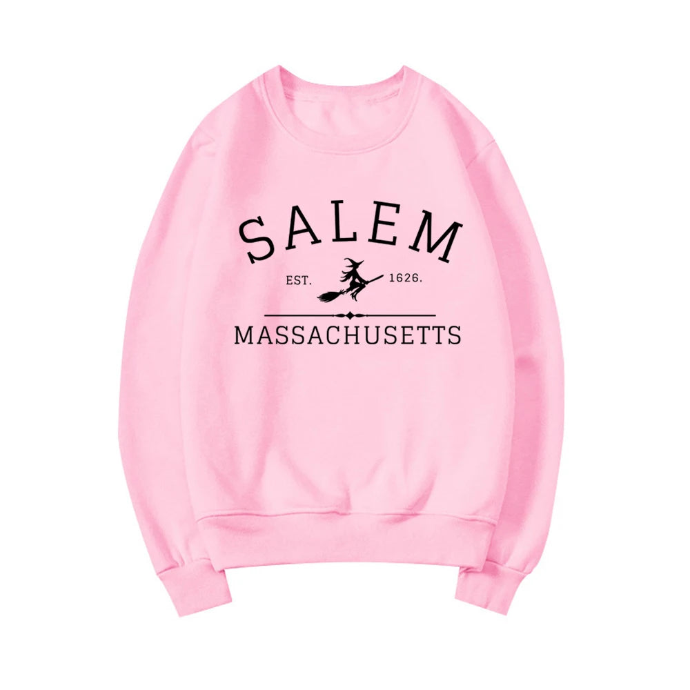 Salem Massachusetts Crewneck Halloween Sweatshirt Salem Witch