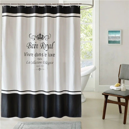 black and white shower curtain