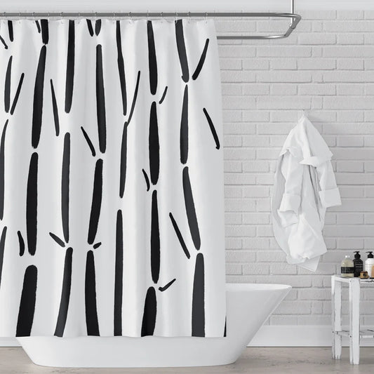 black and white shower curtain