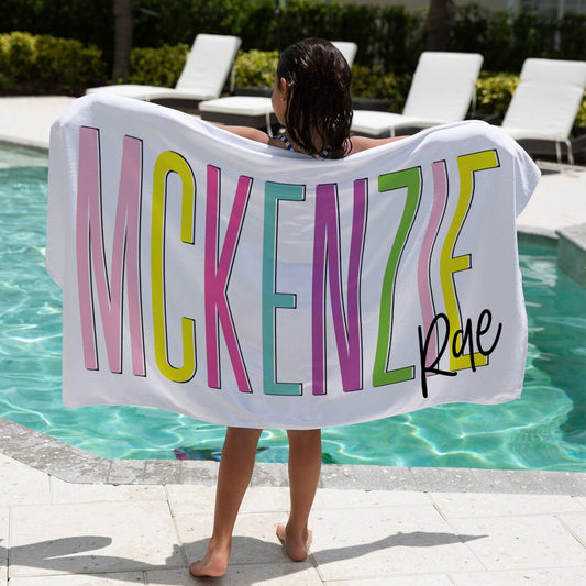 Personalized Kids and Adult Beach Towels anyone Name Towel