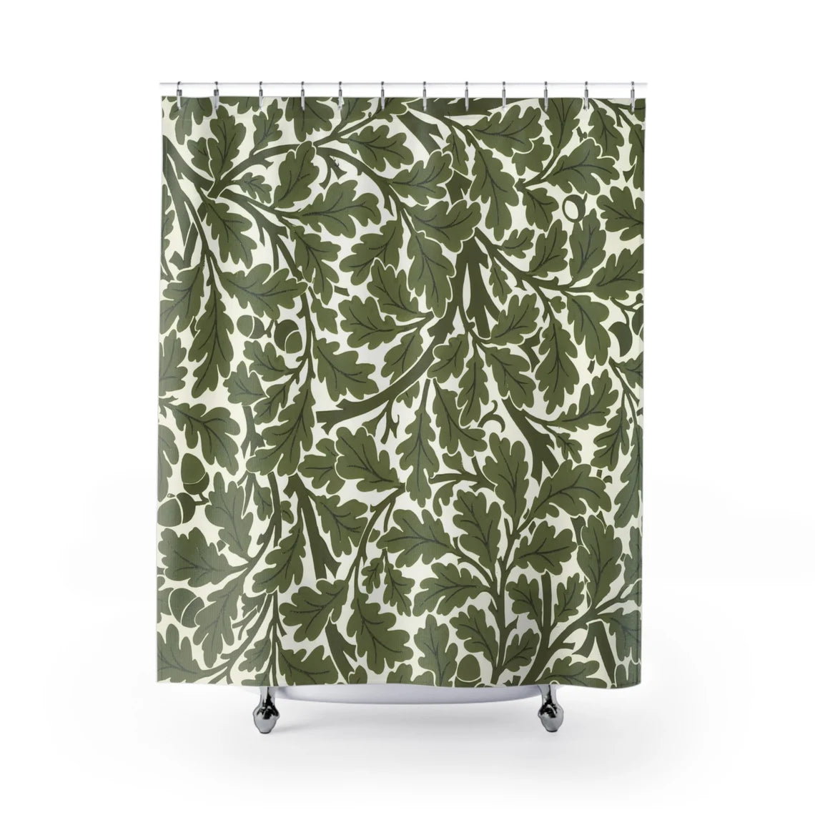 green shower curtain