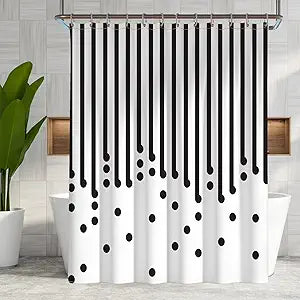 black and white shower curtain