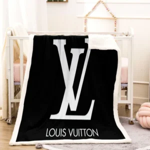 louis Vuitton blanket black and white