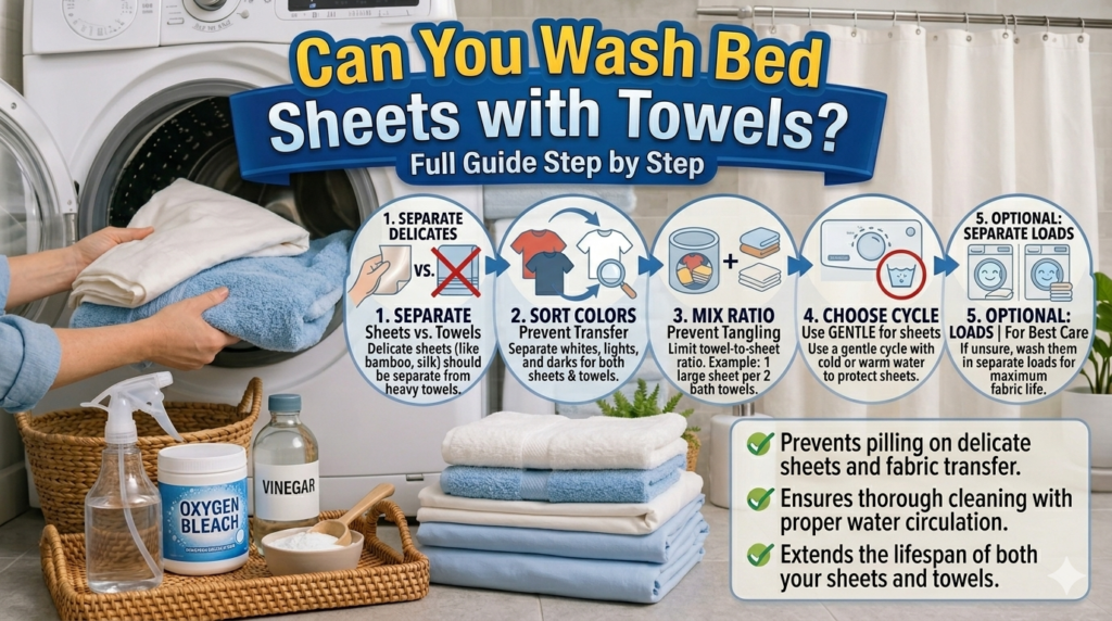 Can you wash bed sheets with towels Full Guide step by step