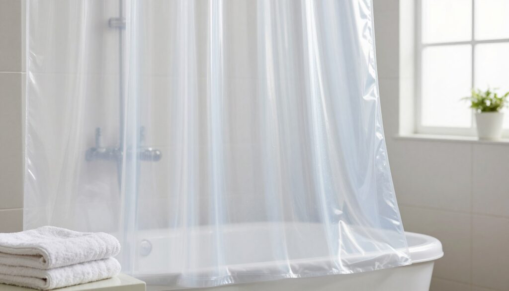 clear plastic shower curtain liner