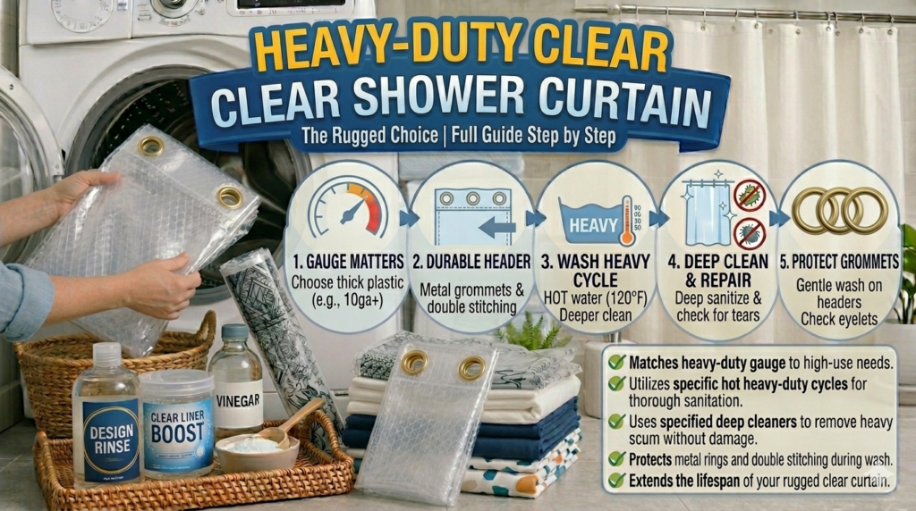 heavy duty clear shower curtain