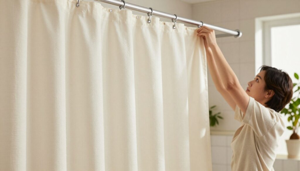 how to clean a fabric shower curtain liner